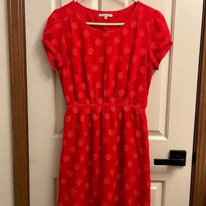 Madewell Red on Red Polka Dot Dress